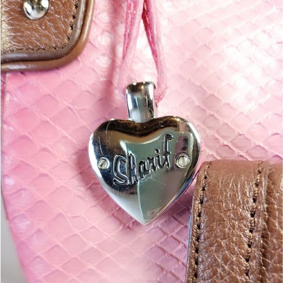 Sharif Studio Pink Snakeskin Embossed Leather Purse & Wristlet Bundle - Picture 11 of 11